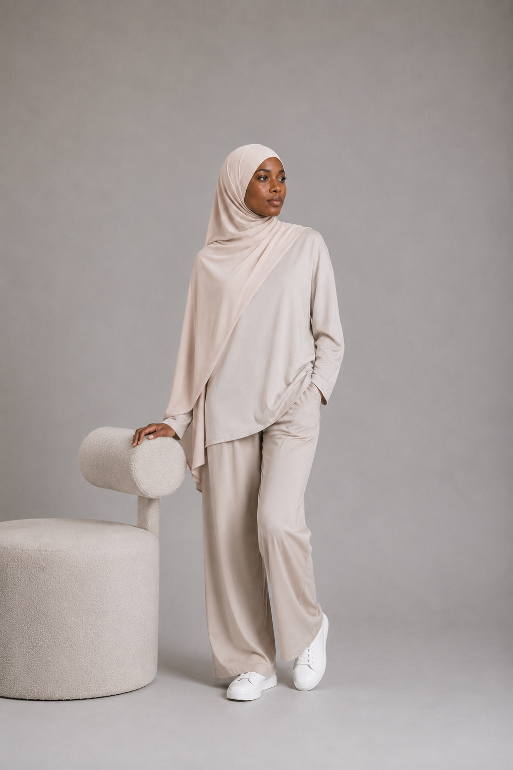 Hijab Jersey Liquide - Nude