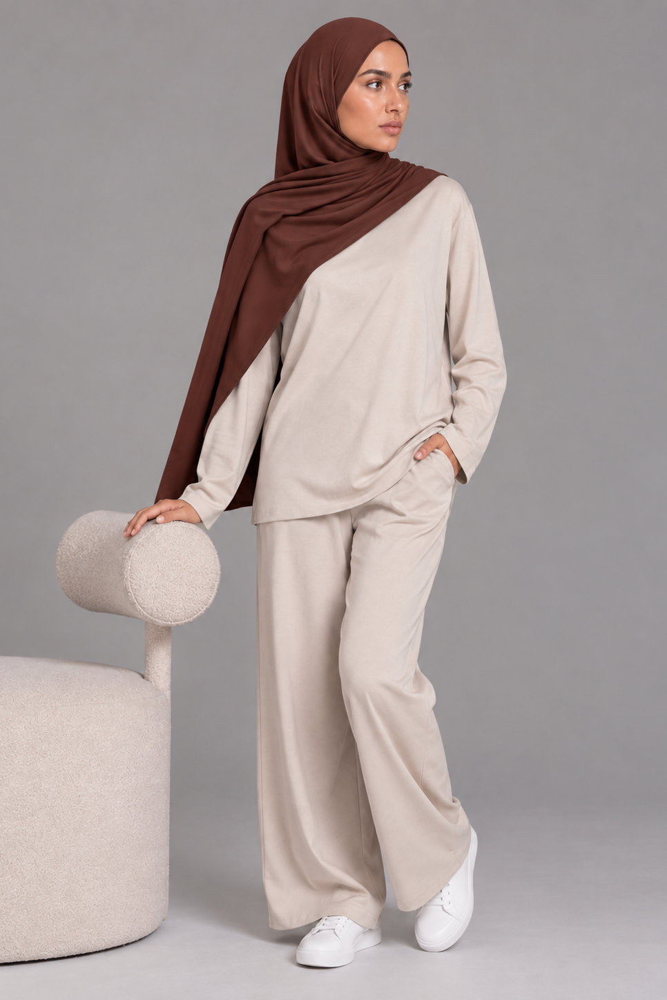 Hijab Jersey Premium - Acajou
