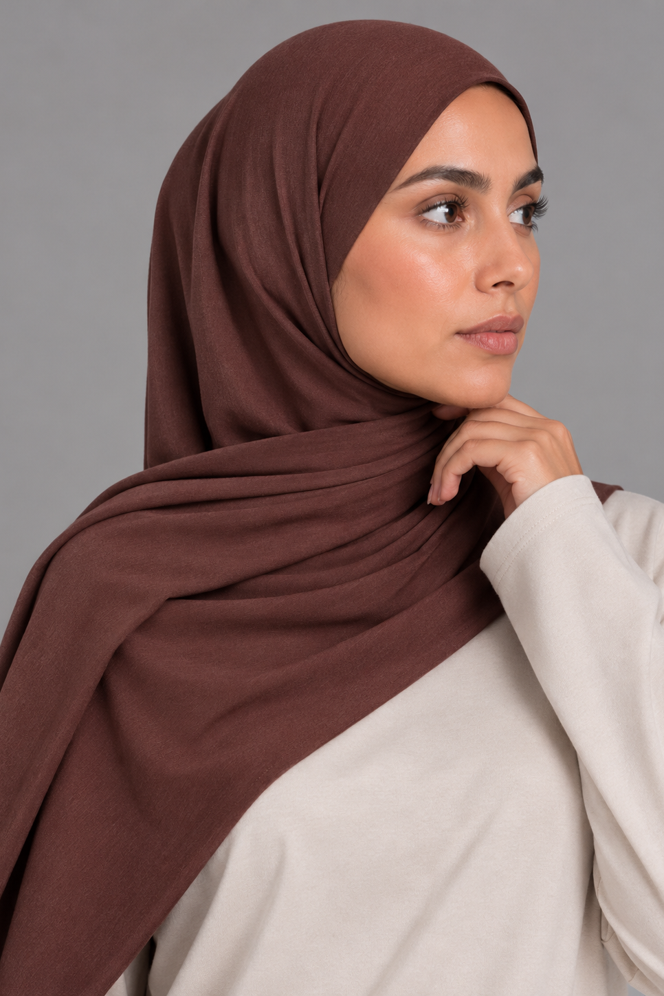Hijab Jersey Premium - Acajou