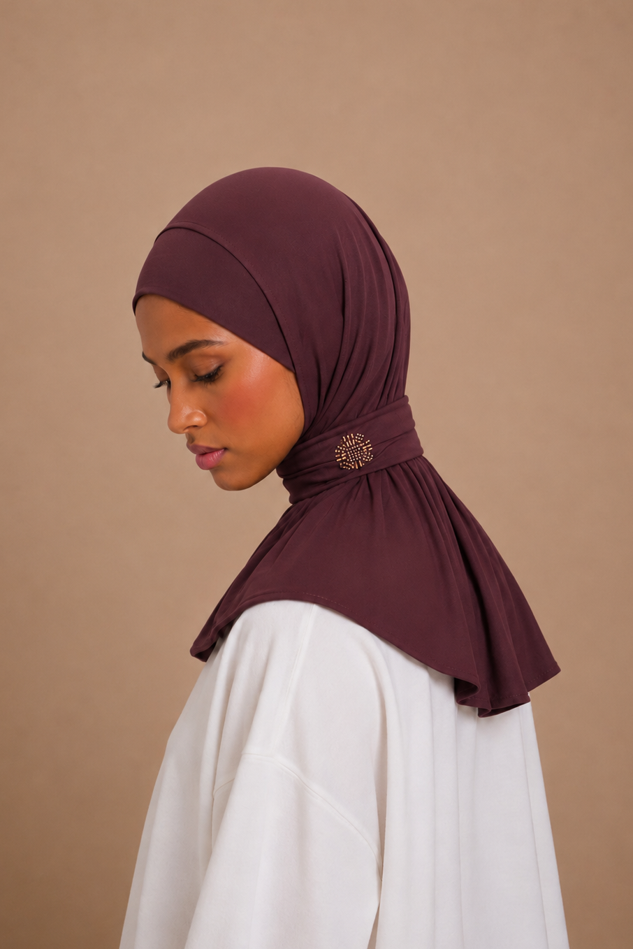 Cagoule Jersey Premium Perlée - Prune Profond