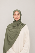 Hijab Jersey Premium Satiné - Kaki