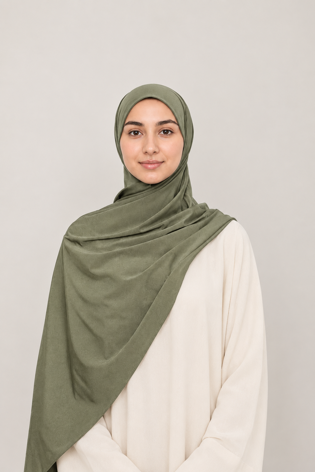 Hijab Jersey Premium Satiné - Kaki