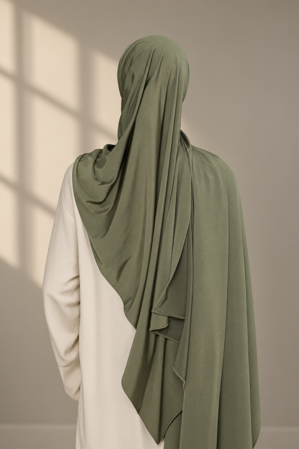 Hijab Jersey Premium Satiné - Kaki