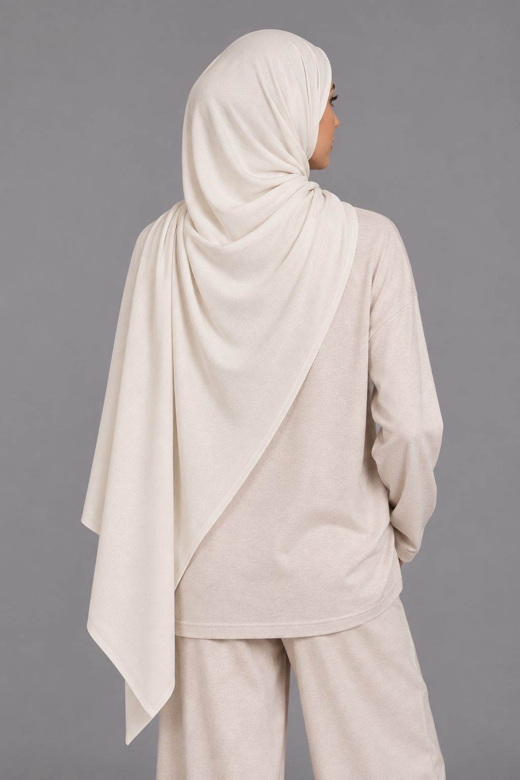 Hijab Jersey Premium Ivoire