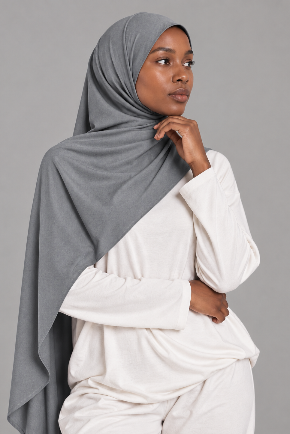 Hijab Jersey Premium Aimanté - Gris Taupe