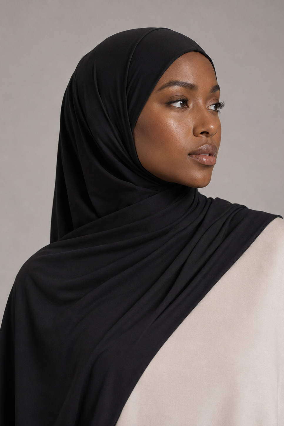 Hijab Jersey Liquide - Noir