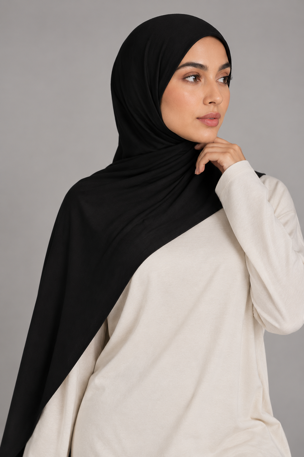 Hijab Jersey Premium - Noir