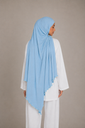 Hijab Jersey Premium Frisé – Bleu Ciel