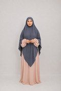 Khimar Soie de Médine XXL Extra Long – Gris ardoise
