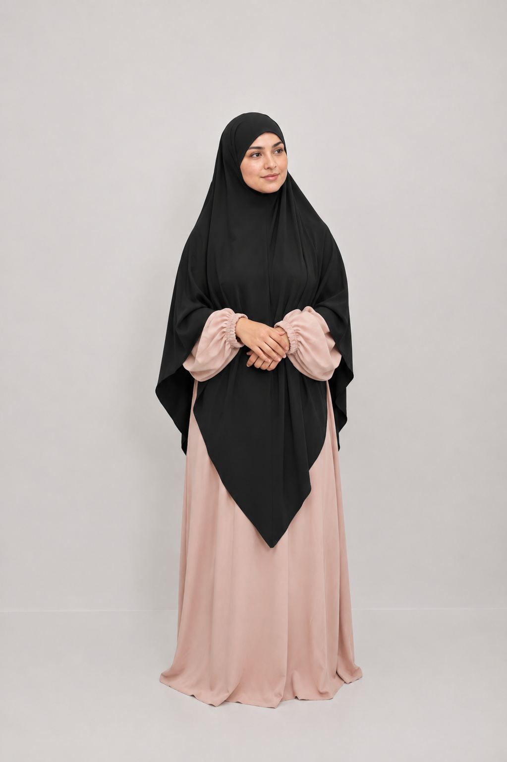 Khimar Soie de Médine XXL Extra Long – Noir