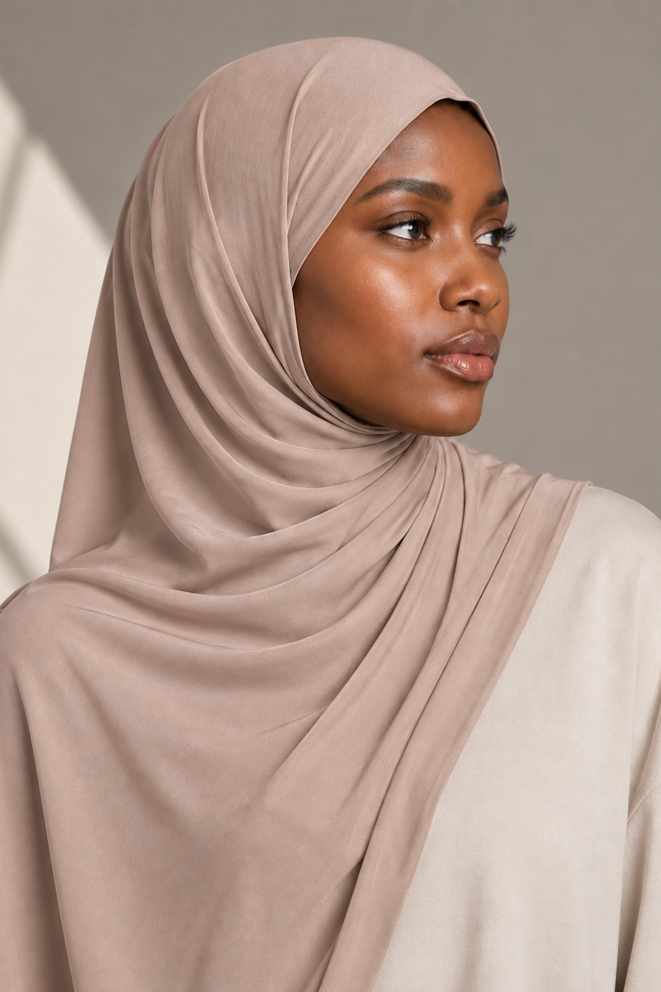 Hijab Jersey Liquide - Beige rosé