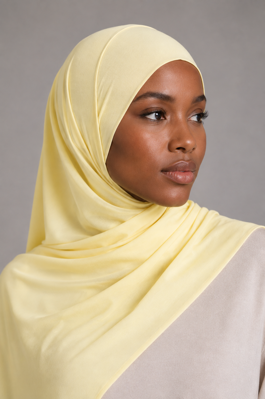 Hijab Jersey Liquide - Jaune vanille