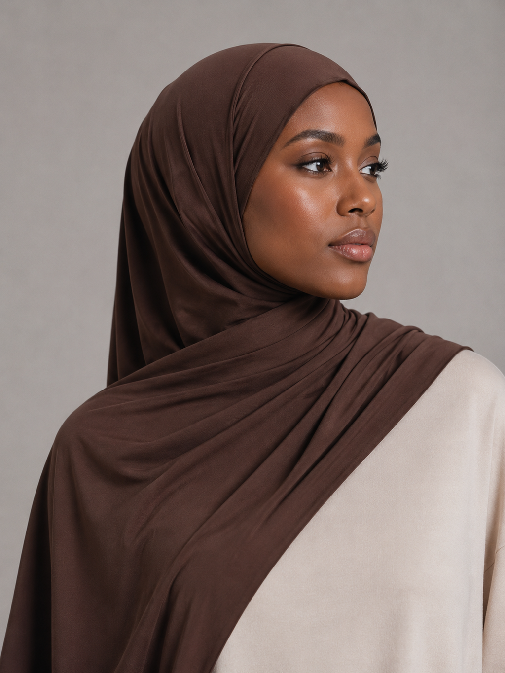 Hijab Jersey Liquide - Marron Chocolat