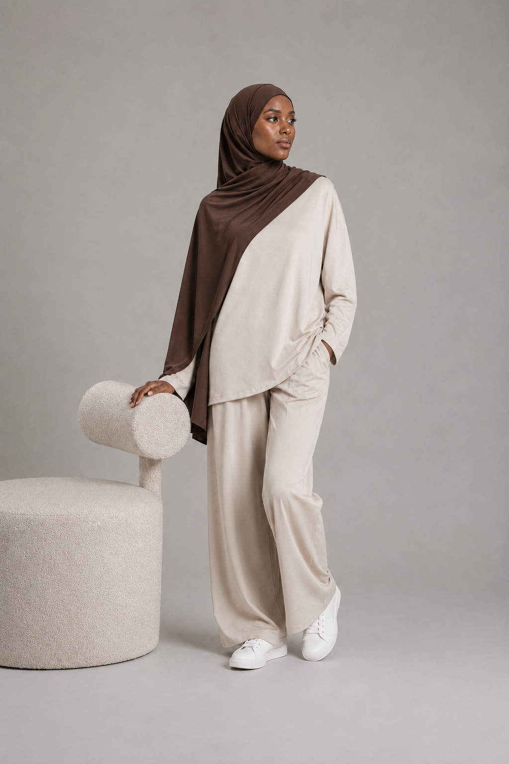 Hijab Jersey Liquide - Marron Chocolat