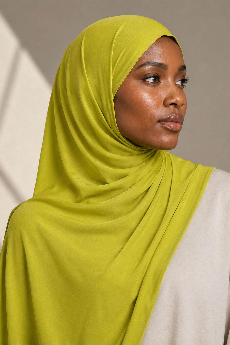 Hijab Jersey Liquide - Vert Anis