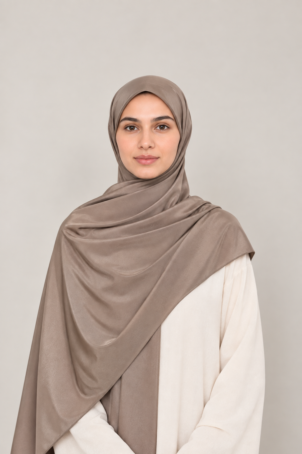 Hijab Jersey Premium Satiné - Taupe latté