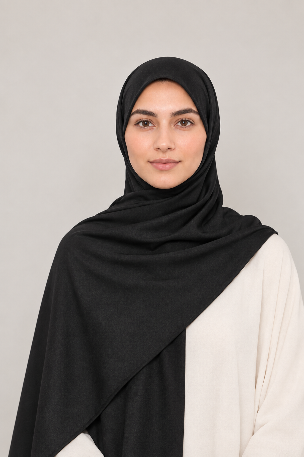 Hijab Jersey Premium Satiné -Noir