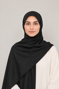 Hijab Jersey Premium Satiné -Noir