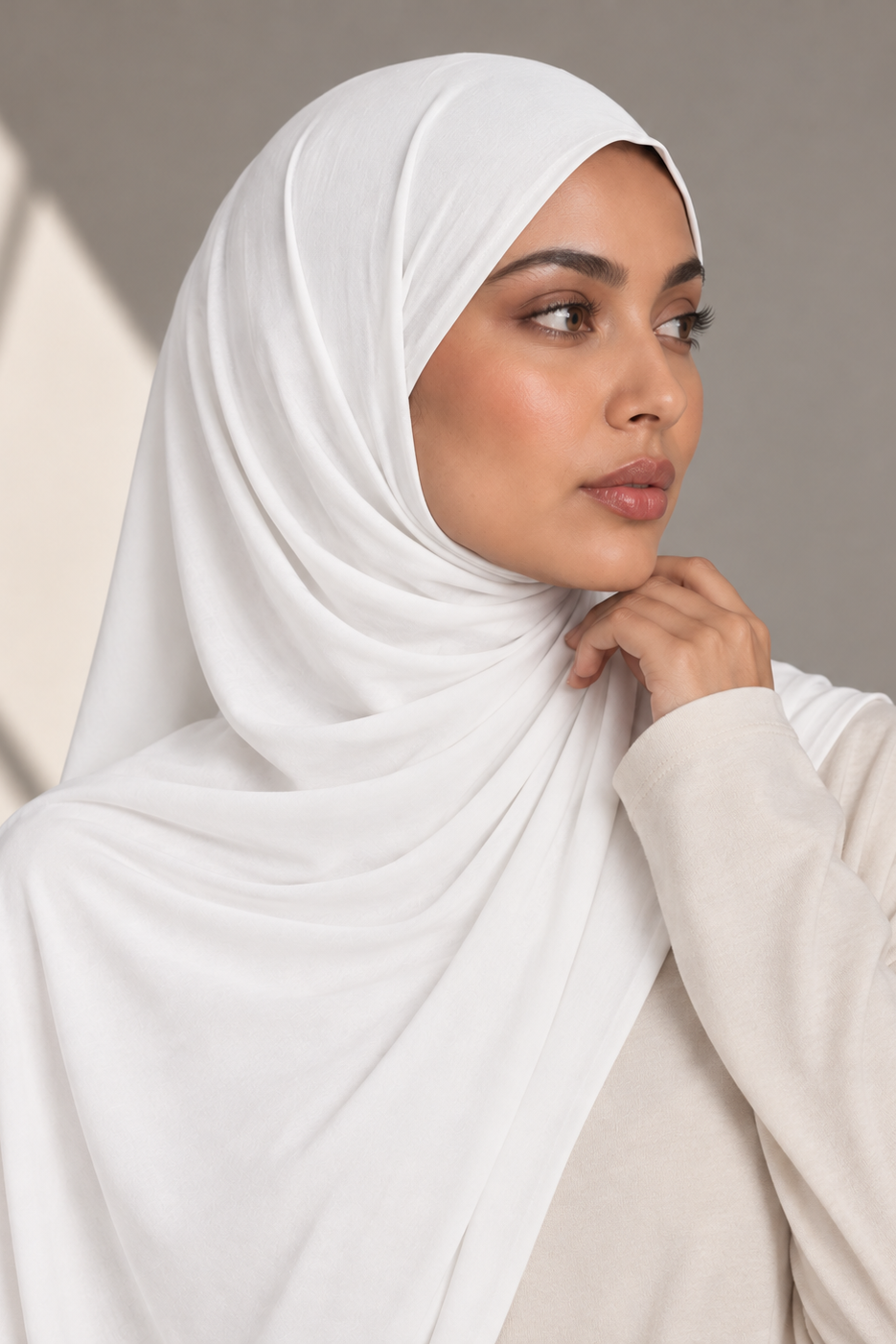 Hijab Jersey Premium - Blanc