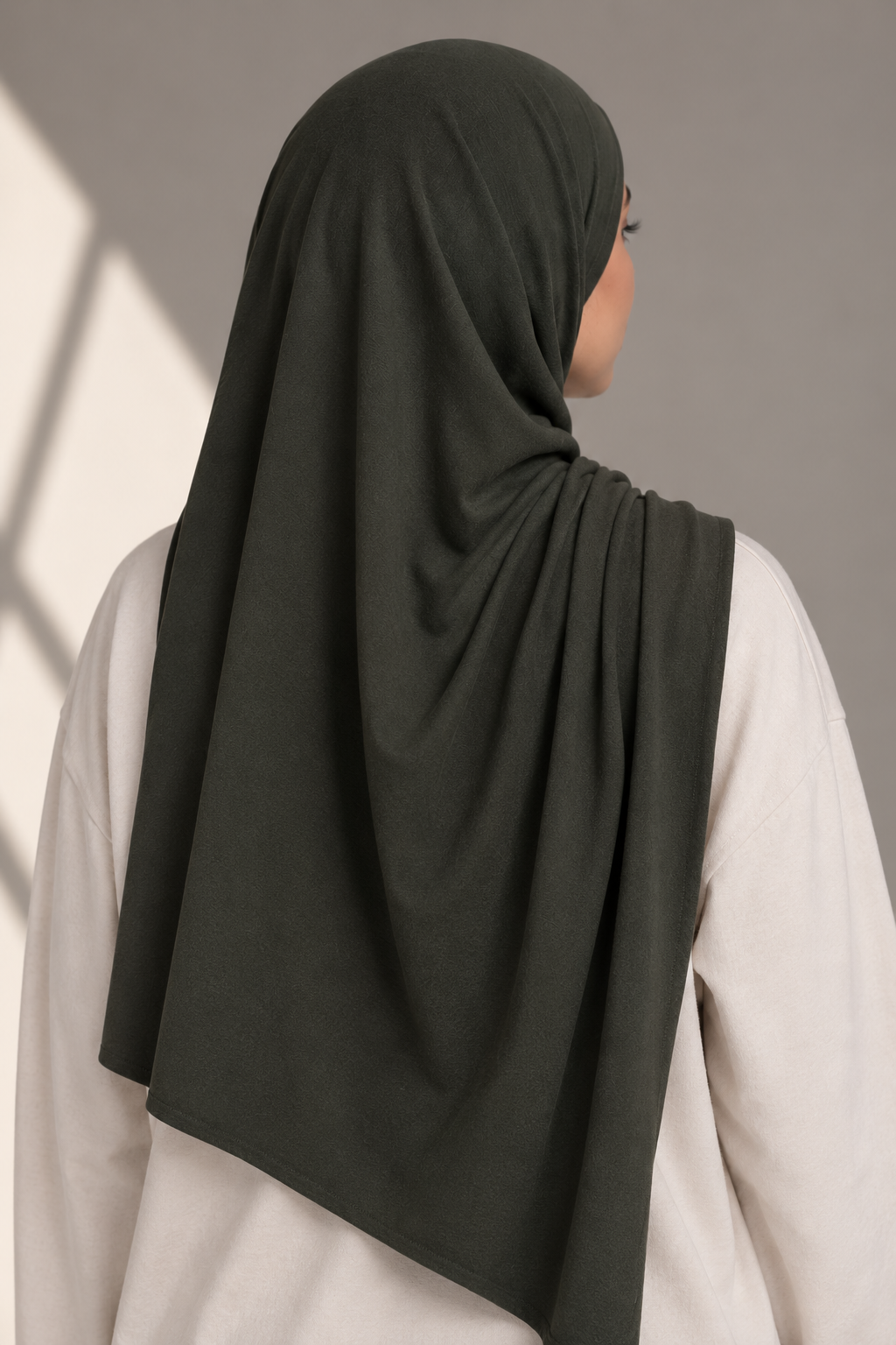 Hijab Jersey Premium - Kaki Foncé