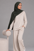 Hijab Jersey Premium - Kaki Foncé
