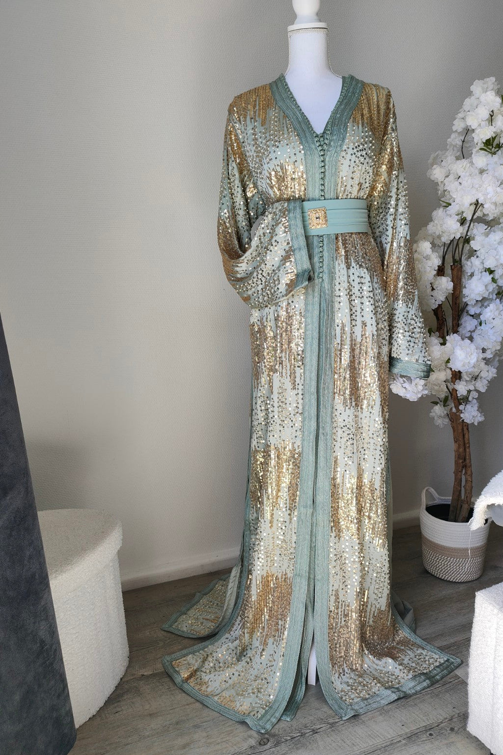 Takchita Prestige - Sauge sequins doré