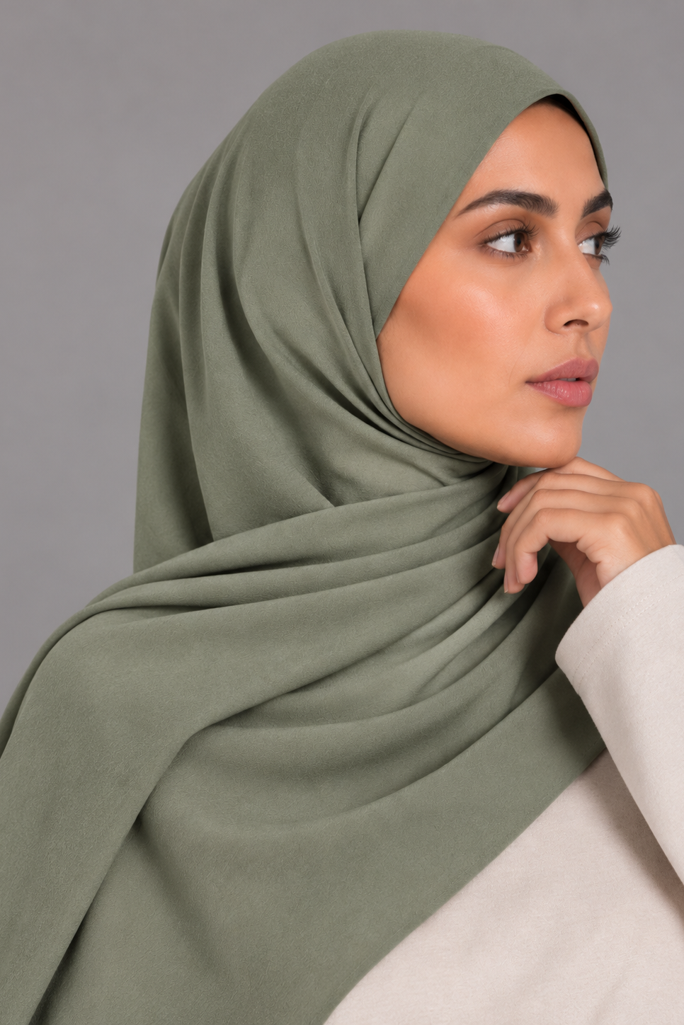 Hijab Jersey Premium - Vert sauge