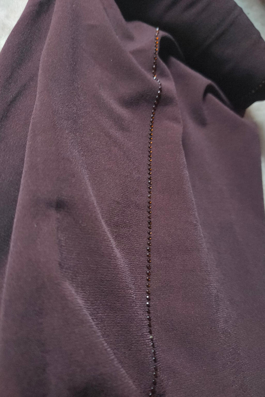 Hijab Jersey Premium à strass - Prune Chocolat