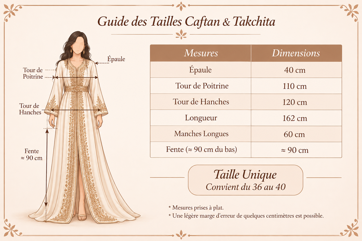Takchita Mariage Ivoire & Or – Broderies Dorées & Ceinture