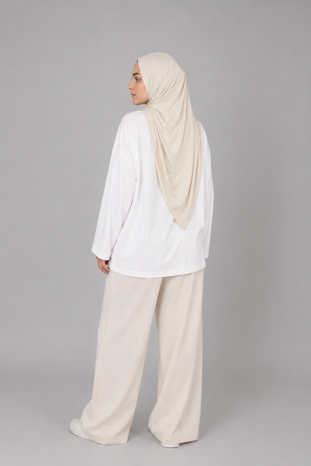 Hijab Jersey Premium Triangle - Crème Ivoire