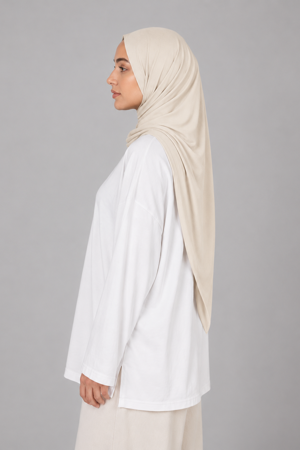 Hijab Jersey Premium Triangle - Crème Ivoire