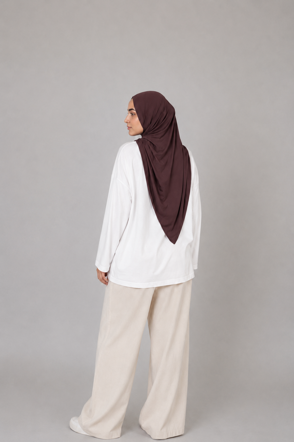 Hijab Jersey Premium Triangle - Marron Prune