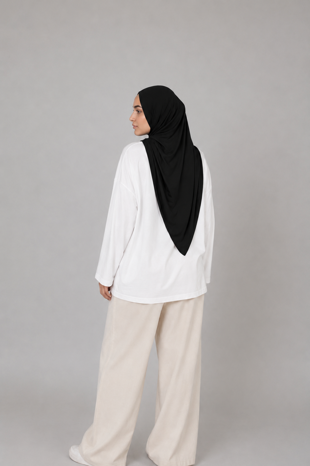 Hijab Jersey Premium Triangle - Noir