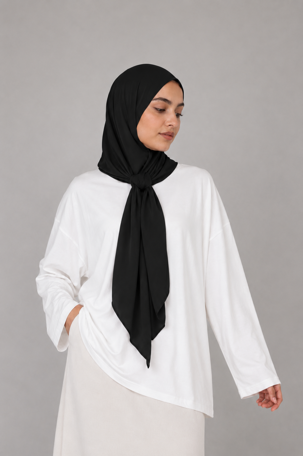 Hijab Jersey Premium Triangle - Noir