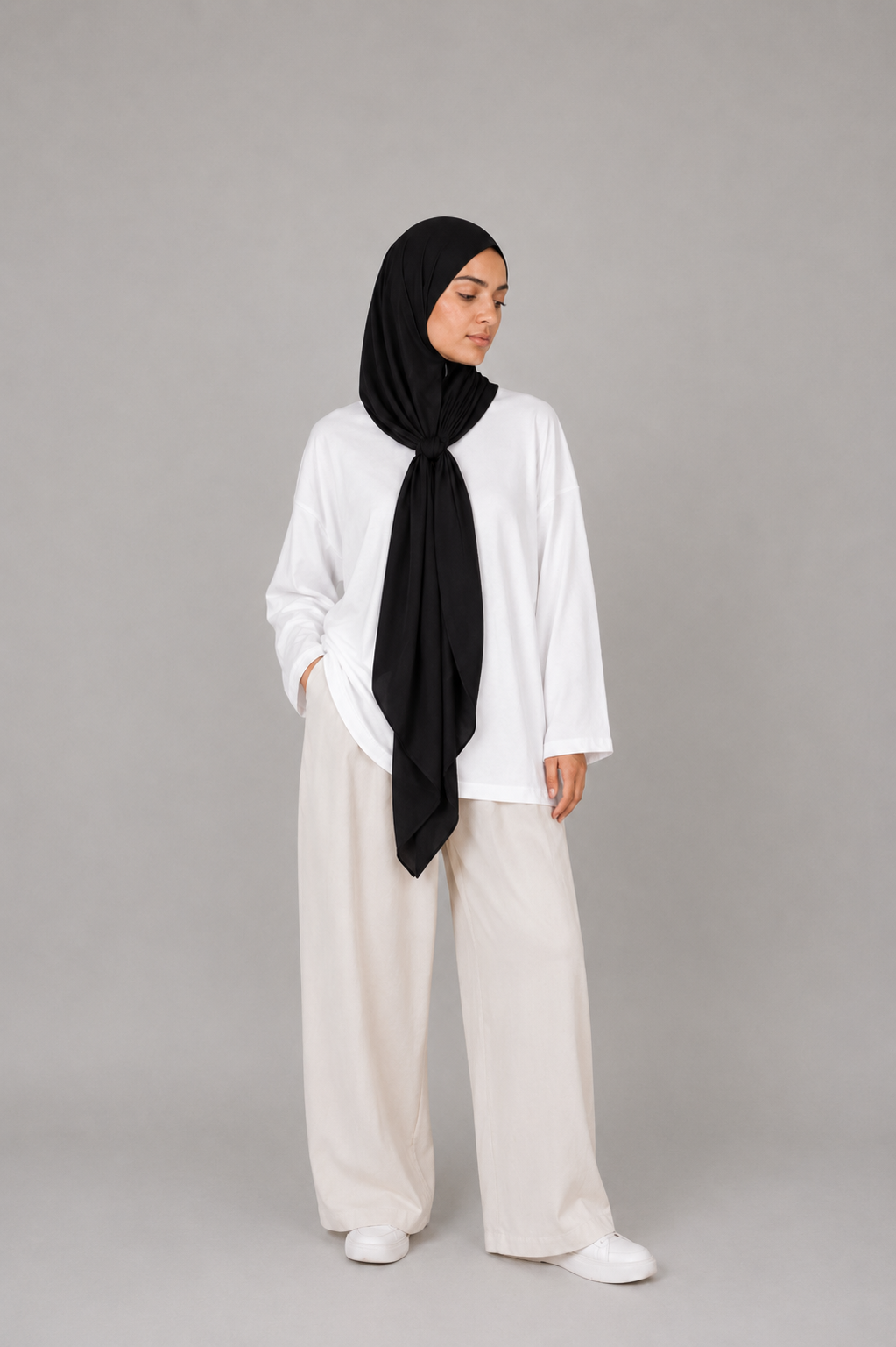 Hijab Jersey Premium Triangle - Noir