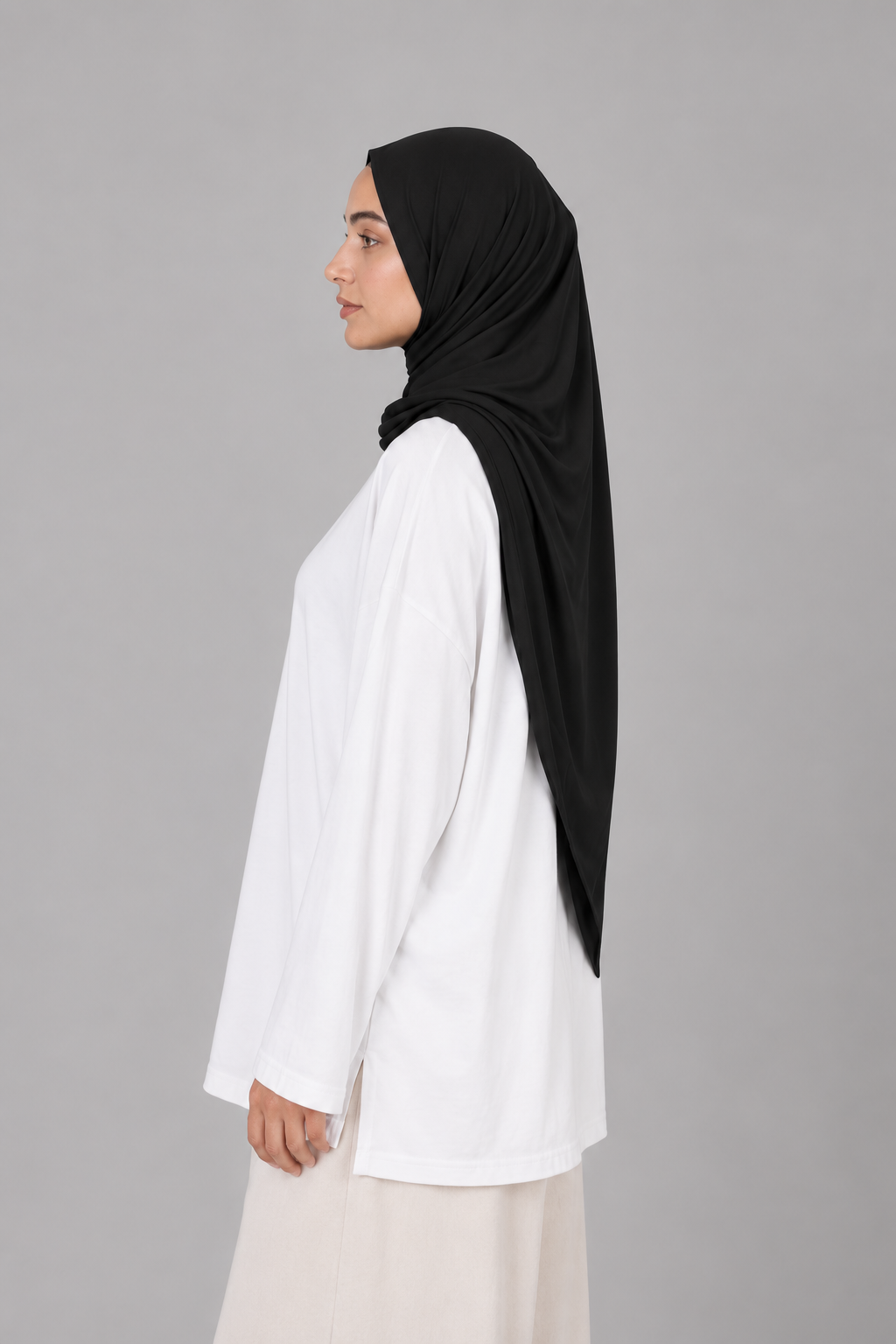 Hijab Jersey Premium Triangle - Noir