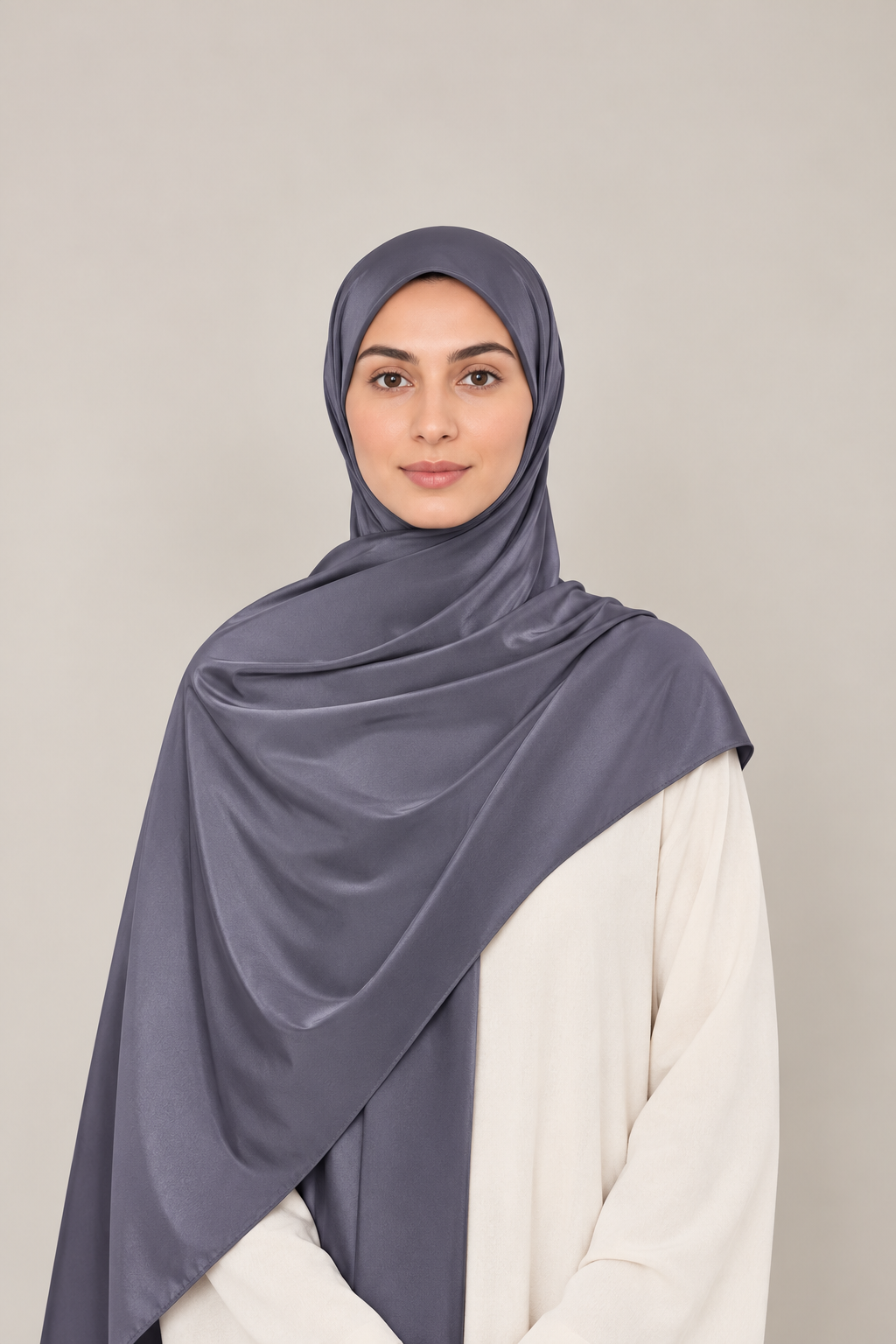 Hijab Jersey Premium Satiné -Violet Ardoise