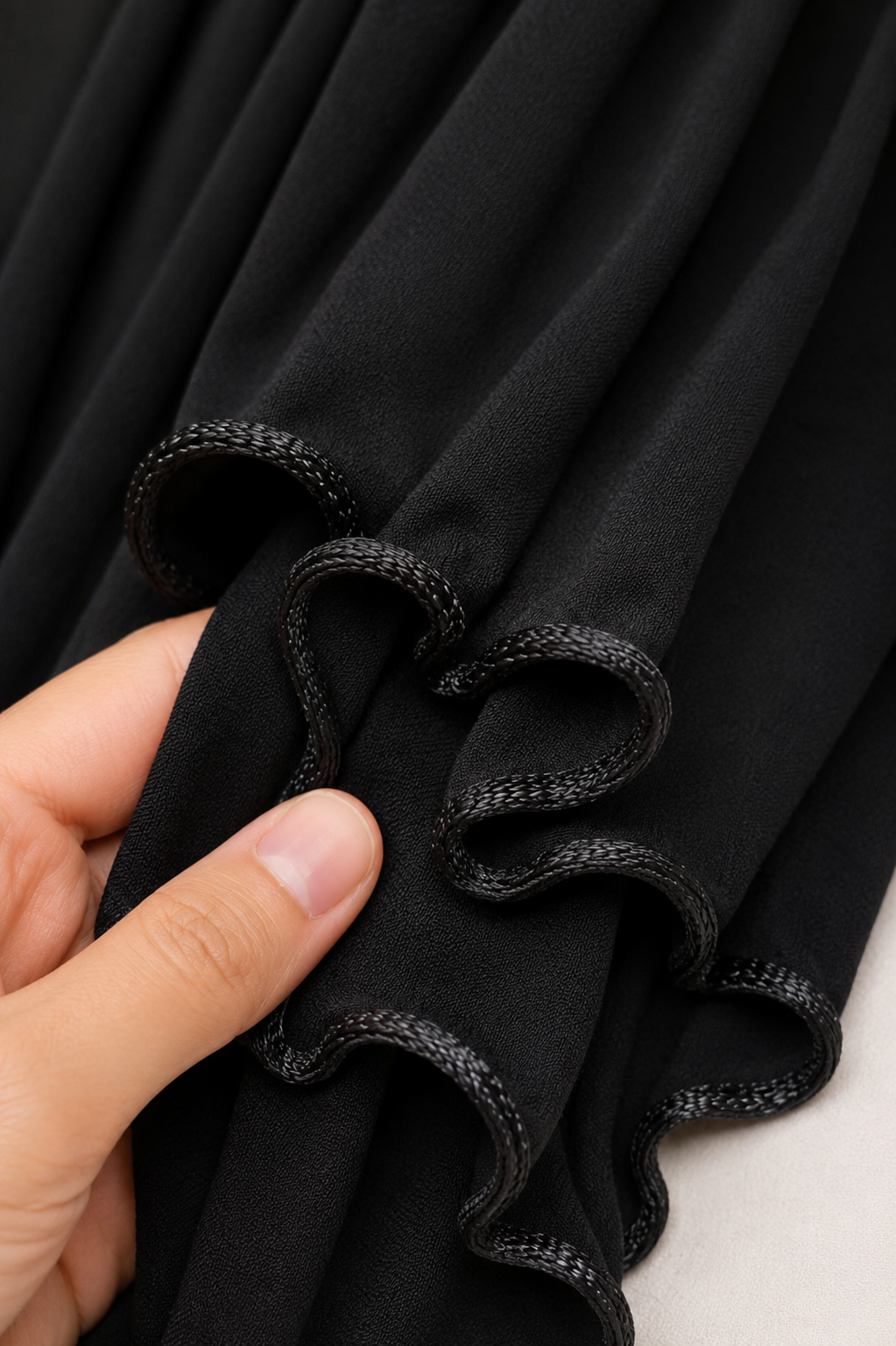Hijab Jersey Premium Frisé – Noir